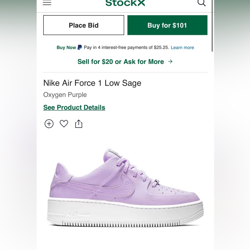 Lavender Nike Air Force 1